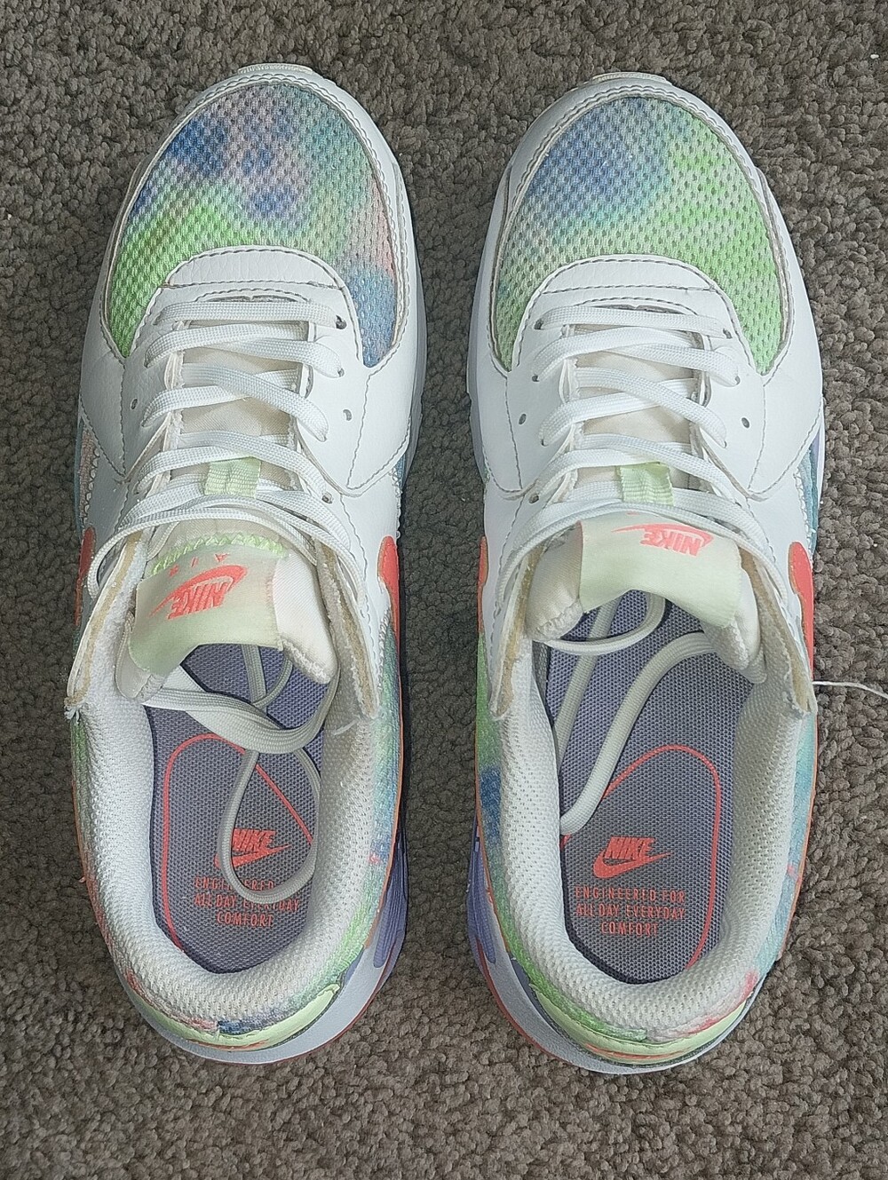 Nike Air Max Excee Sneakers Womens 6.5 White Purple Pulse Tie Dye - Picture 6 of 7